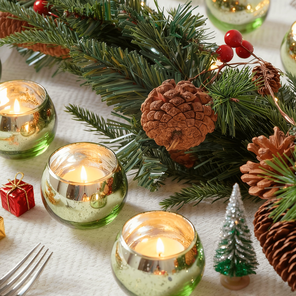 24/6pcs Votive Candle Holders for Wedding, Hurricane Candle Holders Bulk, High-Temperature Glass, Romantic Dinner Additions, Perfect for Weddings, Parties, Birthdays, Thanksgiving, Valentine'S Day Decorations, Golden/Pink/Silver/Blue/Green