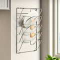 Wall-Mounted Pot Lid Organizer, Silvery Metal Multi-Tier Hanging Cookware Lid Rack for Space-Saving Kitchen Storage in Homes, Apartments and Restaurants