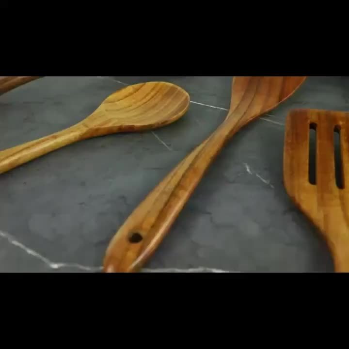 5pcs/3pcs/10pcs Premium Wooden Kitchen Utensil Set - Ergonomic Handles, Natural Wooden Spoon, Stirring Spoon, Soup Spoon Non-Stick Pan Turner, Heat-resistant & Easy to Clean, Durable Kitchen Essential Accessories, Perfect Christmas GiftChristmas Gift