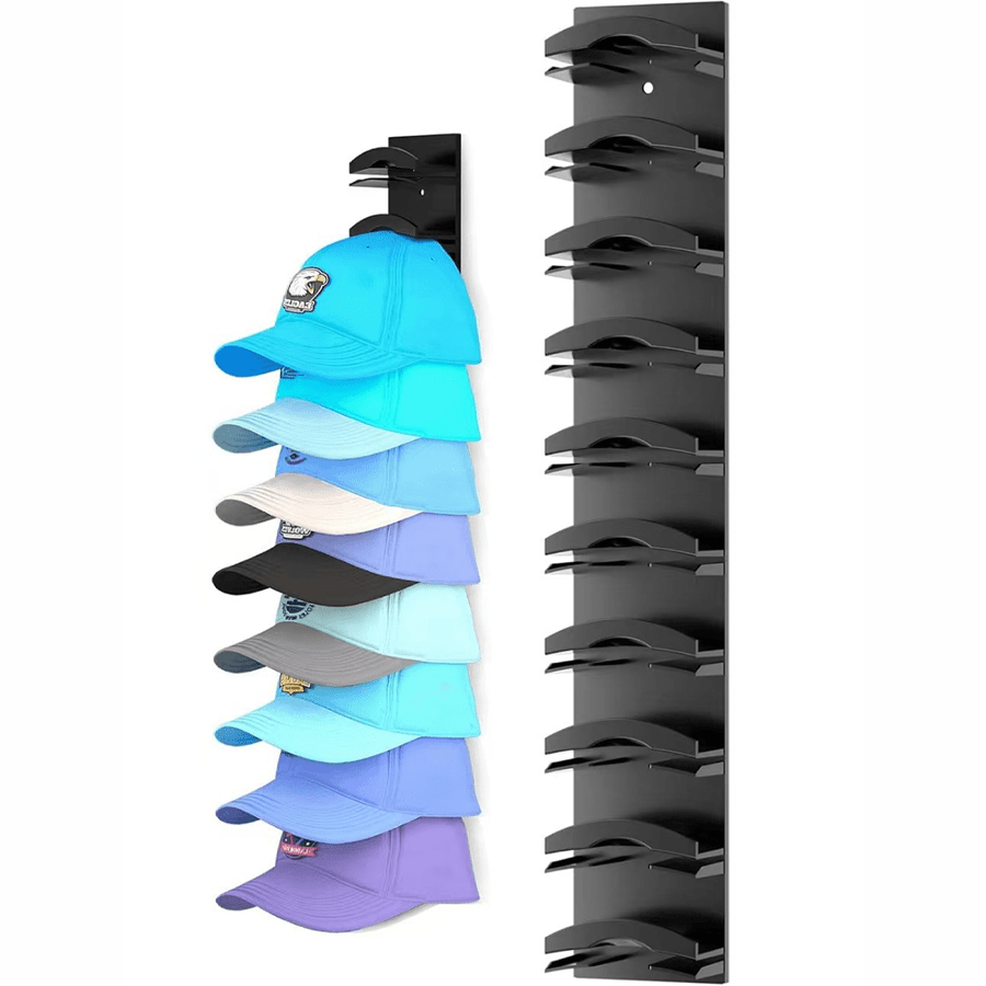 Baseball Cap Rack, Multi-functional Adhesive or Wall-drilled Installation Cap Rack, Multi-layer Cap Storage, Durable Plastic, Wall-mounted Cap Hook That Can Hold up to 20 Caps, Suitable for Closet Doors and Bedrooms, Cap Storage Organizer, a Must-hav