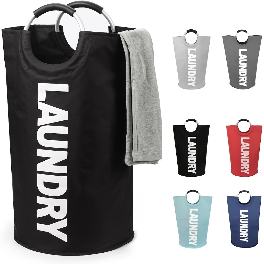 2pcs/ 1pc Large Foldable Laundry Basket, Dirt Clothes Basket With Padded Handle - Waterproof Freestanding Dirt Clothes Basket. Easter Gift(With Random Color Options)