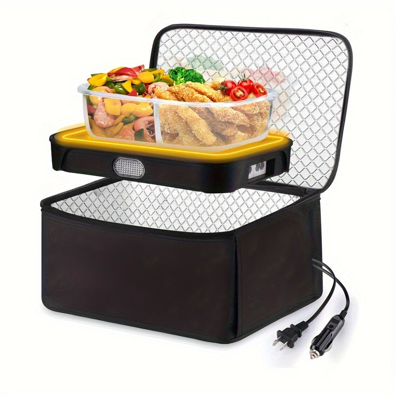 3in1 Portable Microwave Food Warmer, 80W Fast Heating Personal Mini Portable Oven Lunch Box, 12V/24V/110V Heated Lunch Box for Reheating And Cooking Food In Car Truck Work Camping Office