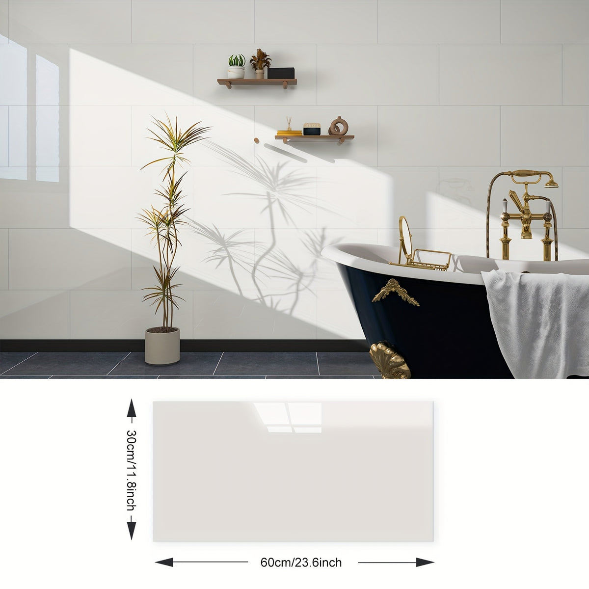 20/40pcs Glossy Marble Pattern Wall Panels Wall Sticker Set, Self-Adhesive Detachable PVC Wall Panels Wall Decals, Waterproof Peel And Stick Backsplash for Kitchen, Bathroom, Living Room, Home, Office, Dorm Decor