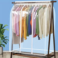 Clear Hanging Garment Bag with Zipper, Single-Piece PVC Dustproof Wardrobe Cover for Coats Suits and Dresses in Bedroom and Dorm Storage, Frame Not Included