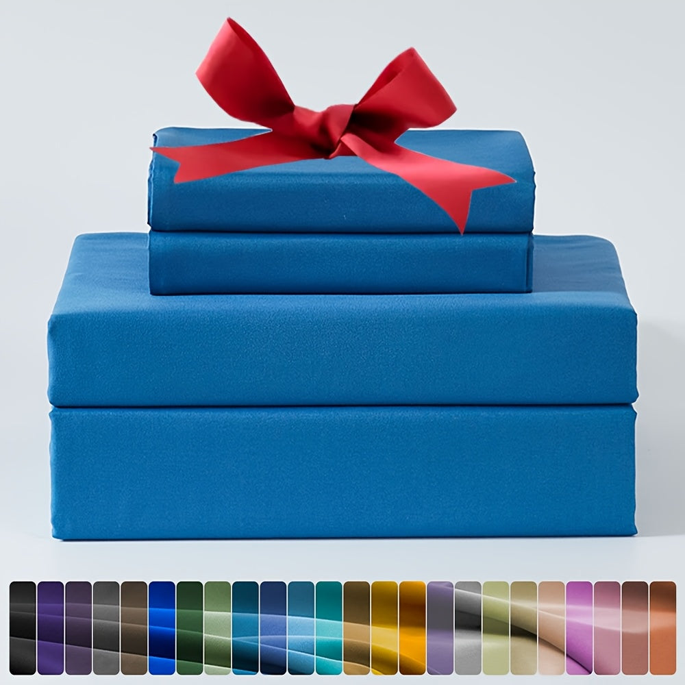 3/4pcs Ultra-Soft Microfiber Queen Size Cool Sheet Set - Hypoallergenic, Breathable with (14" - 17") Deep Pocket, Shrink & Fade Resistant - Includes Flat Sheet, Fitted Sheet, And 1/2 Pillowcases - Ideal for Queen & King Sizes - Gifts, Random Color