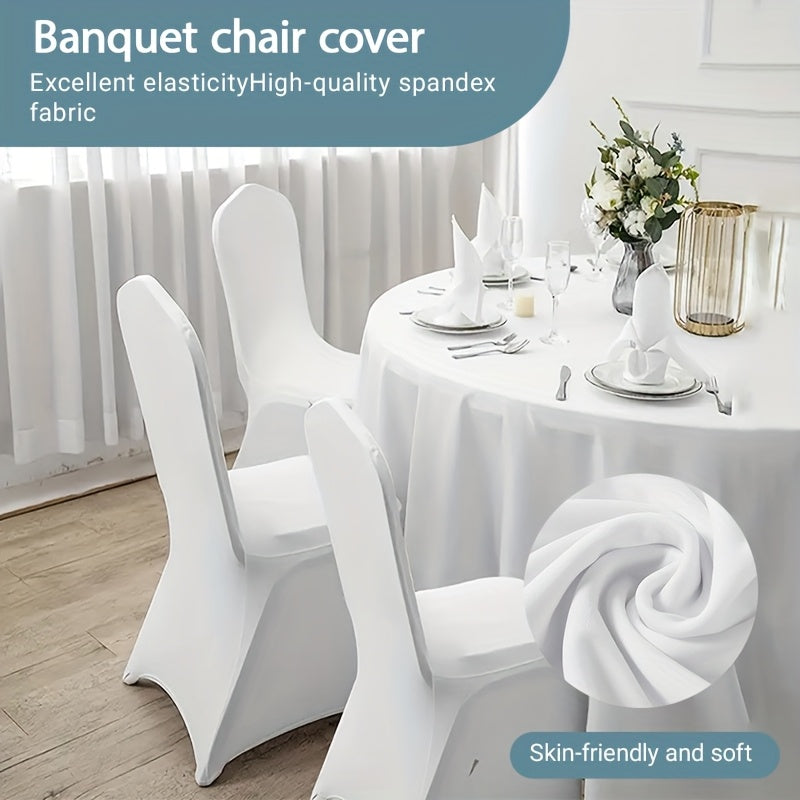 30/50/100/150pcs Elastic Spandex Banquet Chair Covers, Universal Stretch Fit Chair Protectors, Wedding Decorative Chair Covers, Suitable For Weddings, Holidays, Banquets, Parties, Celebrations, Business Meetings, Christmas