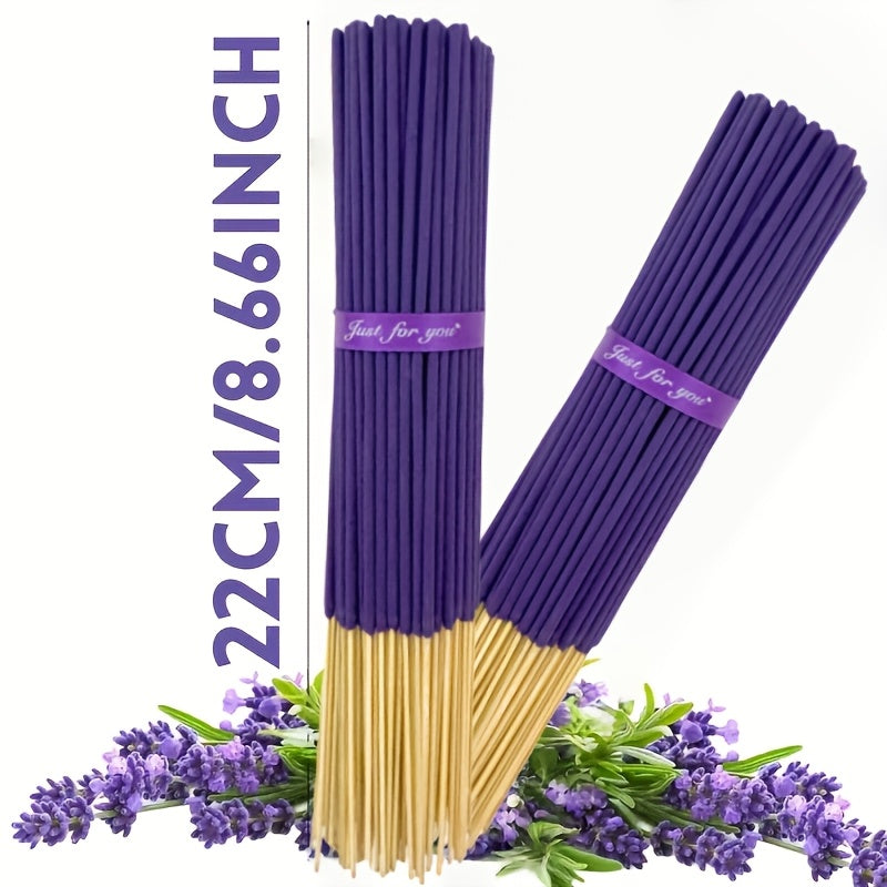 Handmade Natural Lavender Incense Sticks Suitable for Decor, & Meditation - Essential Oil Infused Sticks with Flower Powder, Calming Brain-Boosting Fragrance for, Gifts for &