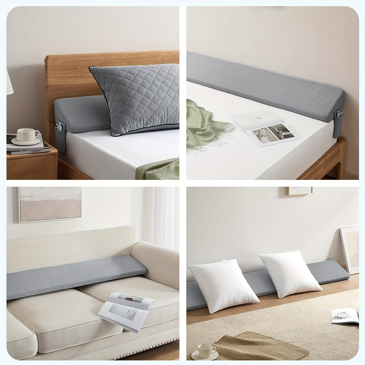 Bed Wedge Pillow - Bed Gap Filler Mattress Wedge Headboard Pillow Close The Gap Between Your Headboard or Wall for Sleeping Backrest Pillow