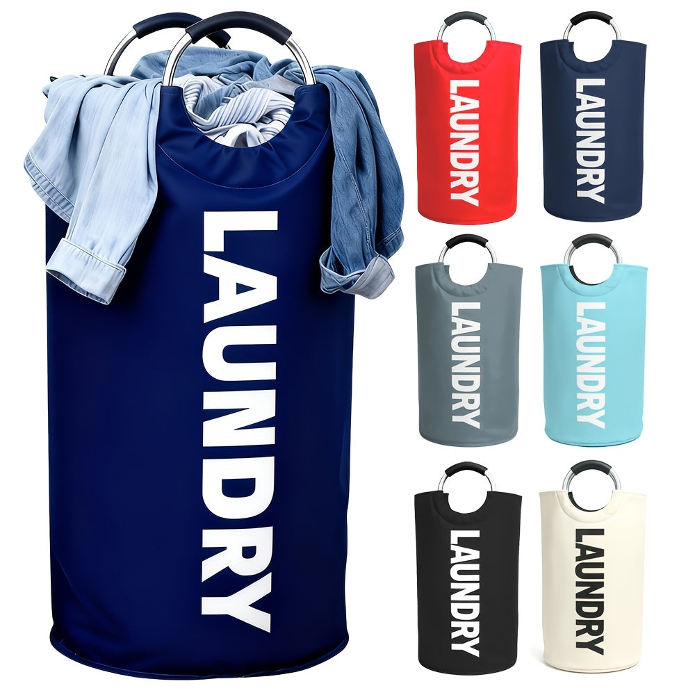 Extra Large Foldable Laundry Basket Hamper Bag (Aluminum Full Loop Handle) - Tall Collapsible Fabric Clothes Bin for Bedroom, Bathroom, College Dorm Storage, Closet Organization & Washing (Space-Saving Design), Laundry Baskets