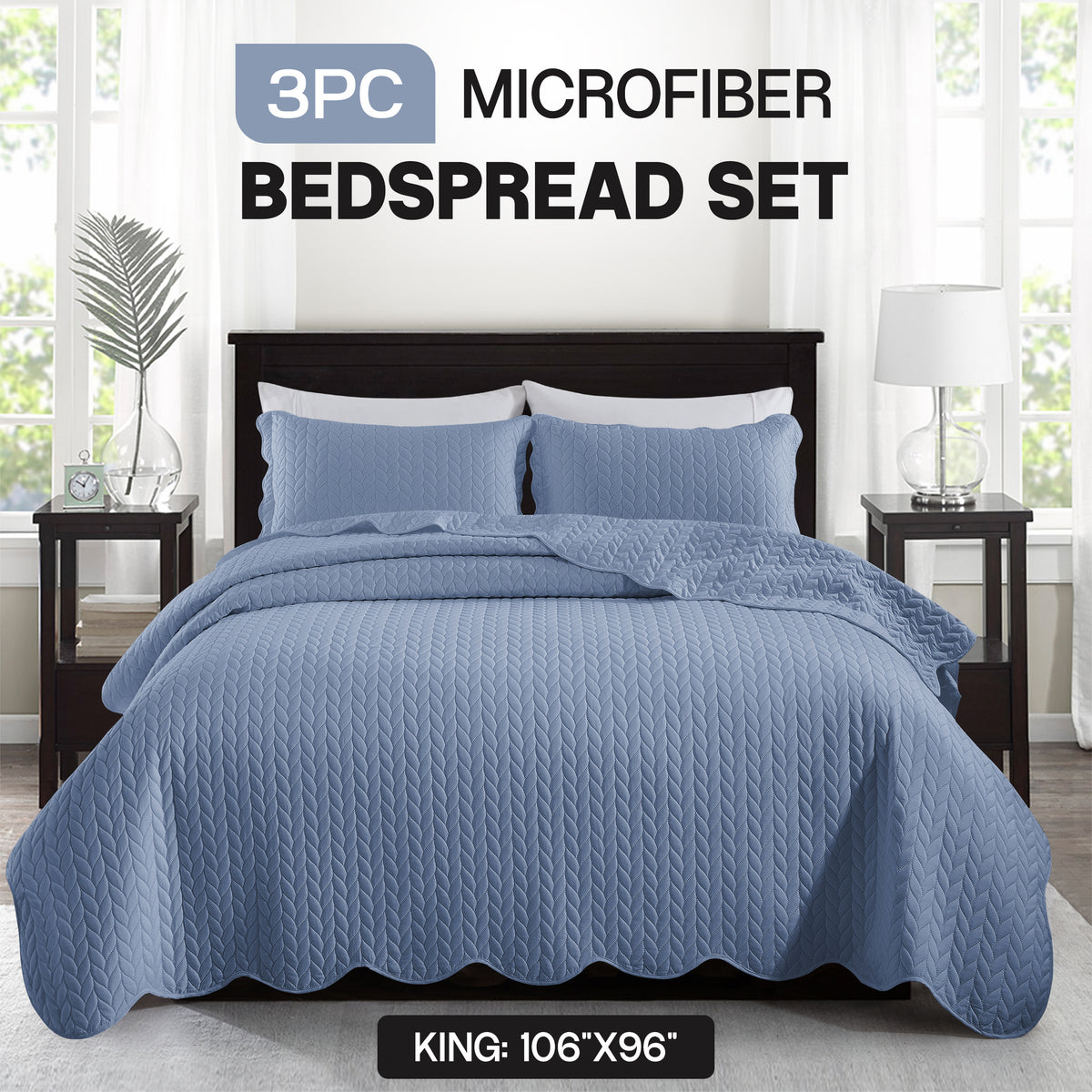 3pcs Bedspread Set Bedspreads with free Pillow Shams - Leaf Pattern Soft & Breathable Bedspread Lightweight Microfiber Bedspread - Modern Style Floral Pattern Coverlet For All Seasons - Christmas Gifts For Family And Friends (1 Bedspread, 1 Or 2 Pillow Sh