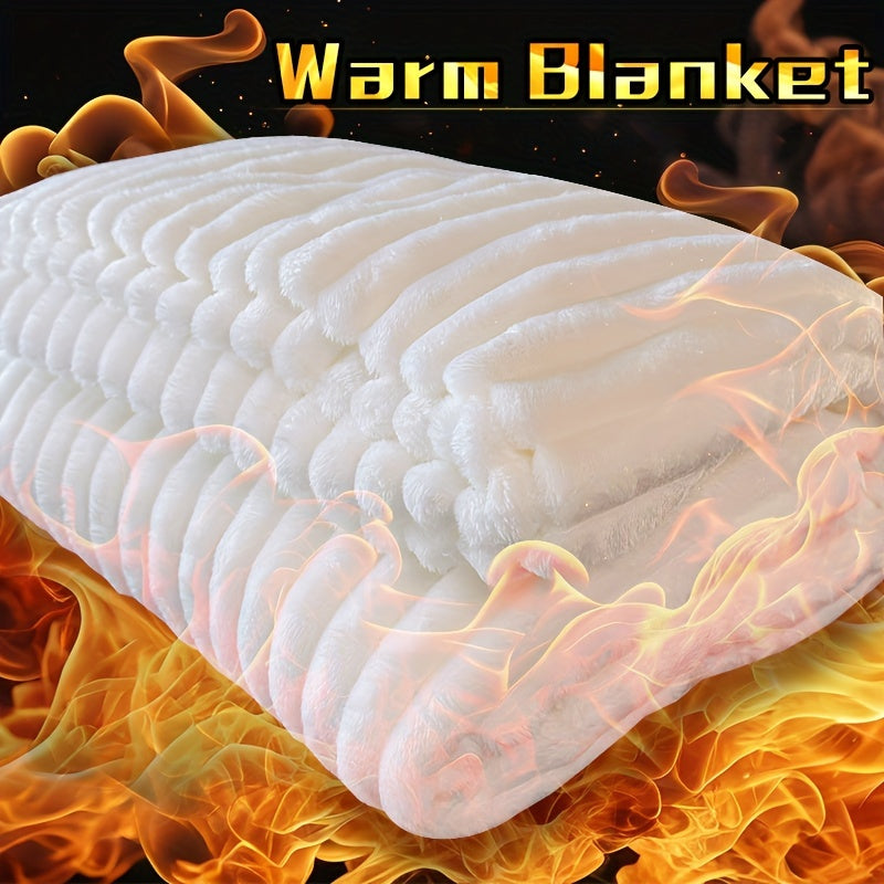 Ultra-Soft Thick Fleece Blanket | Multi-Color, 3D Faux Rabbit Fur, Double-Sided, Ideal for All Seasons, Home, Office, Travel, Camping, Gift for All Occasions