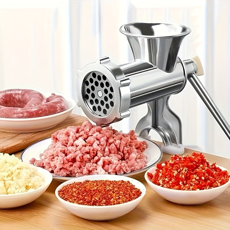 2026 Upgraded Manual Meat Grinder with Table Clamp- Heavy-Duty Stainless Steel Hand-Cranked Food Processor, No Electricity Required, for Grinding Meat, Vegetables, and Spices