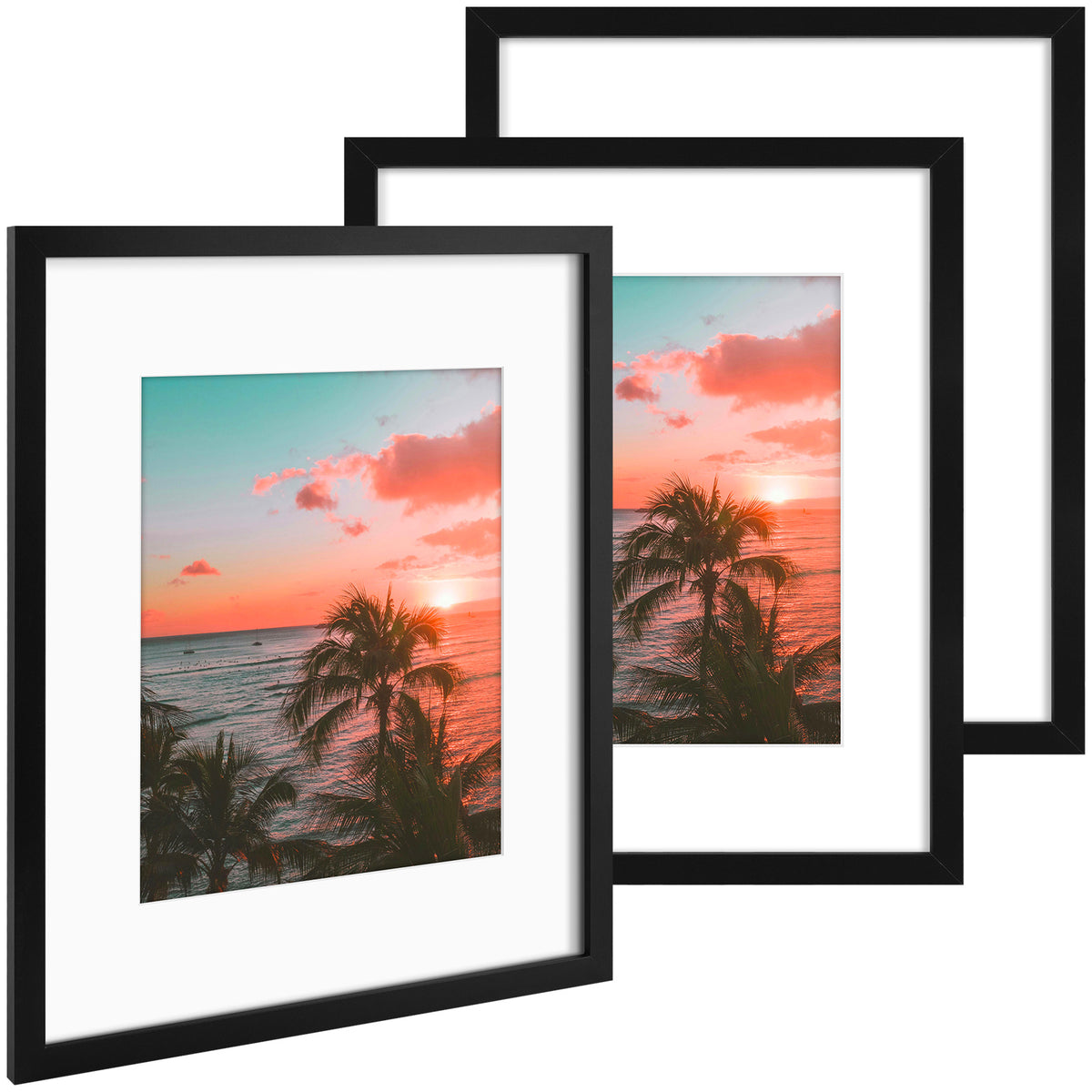 3 Pack 6x8/8x10/9x12/11x14/16x20 Picture Frames Set with Mat or without Mat, Engineered Wood Photo Frames with Plexiglass, for Wall or Tabletop Display - Gallery Wall Frames, Office Home Decor,Poster Frames