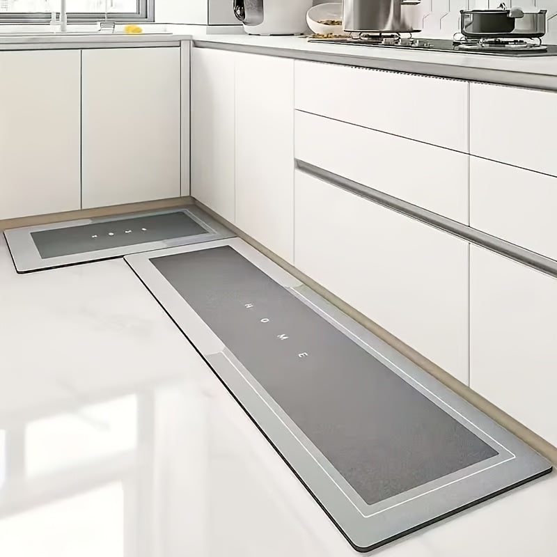 2pcs Water Absorbing And Anti-Slip Kitchen Mat Set: Comprehensive Floor Protection with Decorative Appeal - Machine Washable Suitable for Commercial And Residential Use