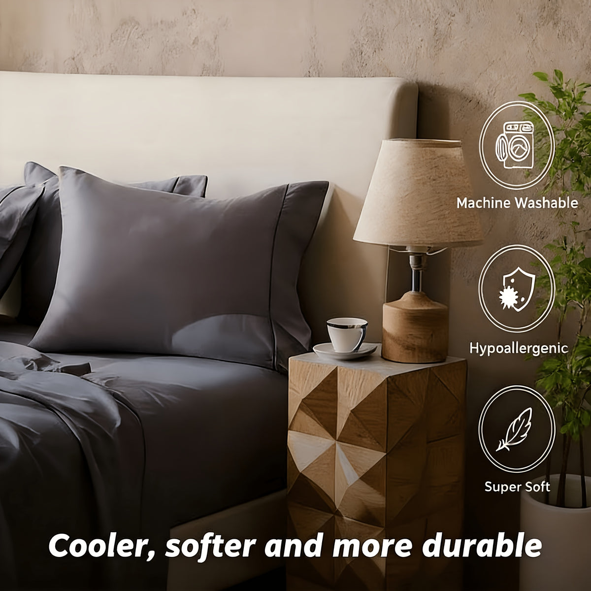 4pcs Cooling bedding - Extra Deep Pocket Breathable And Cooling - Suitable for Hot Sleepers And Sweats, Children Pillowcases, Flat Sheet And Fitted Sheet - A Perfect Gift for Family, Queen And King Sizes, Day Delivery - Random Color