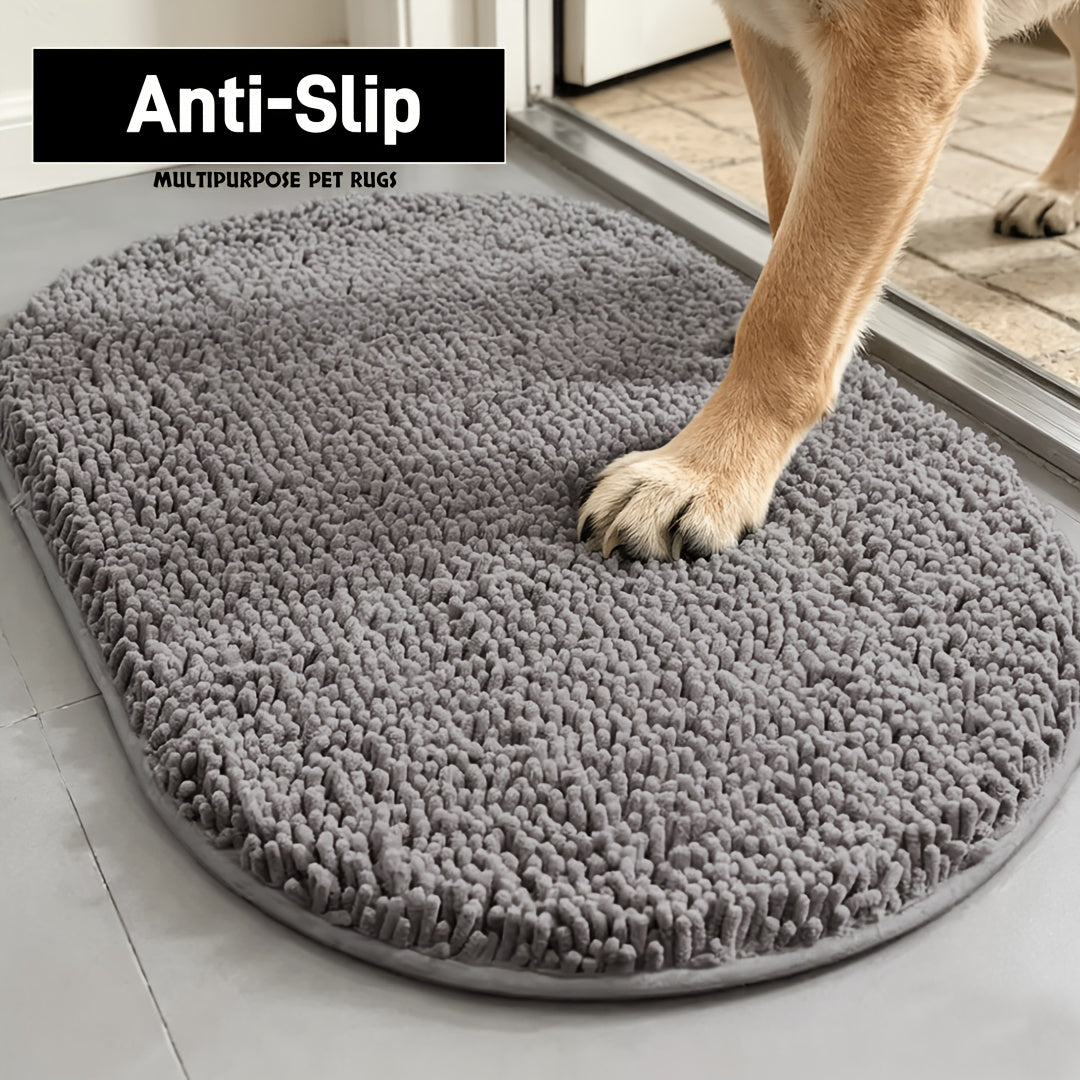 Super Absorbent Microfiber Dog Door Mat for Muddy Paws, Non-Slip Washable Pet Rug, Quick Dry Chenille Entryway Carpet, Indoor Outdoor Carpet, Outside Rug, Outside Rugs, Machine Washable Indoor Outdoor Mat