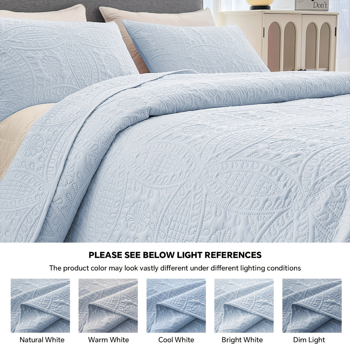 Lightweight Quilted Comforter -1pc Soft And Breathable White Bedspread, Modern Style Coin Pattern Quilt, Air-conditioned Quilt, Holiday Gifts For Family And Friends, Five-Star Hotel Sleep Experience-Excludes PillowcasesAll Seasons