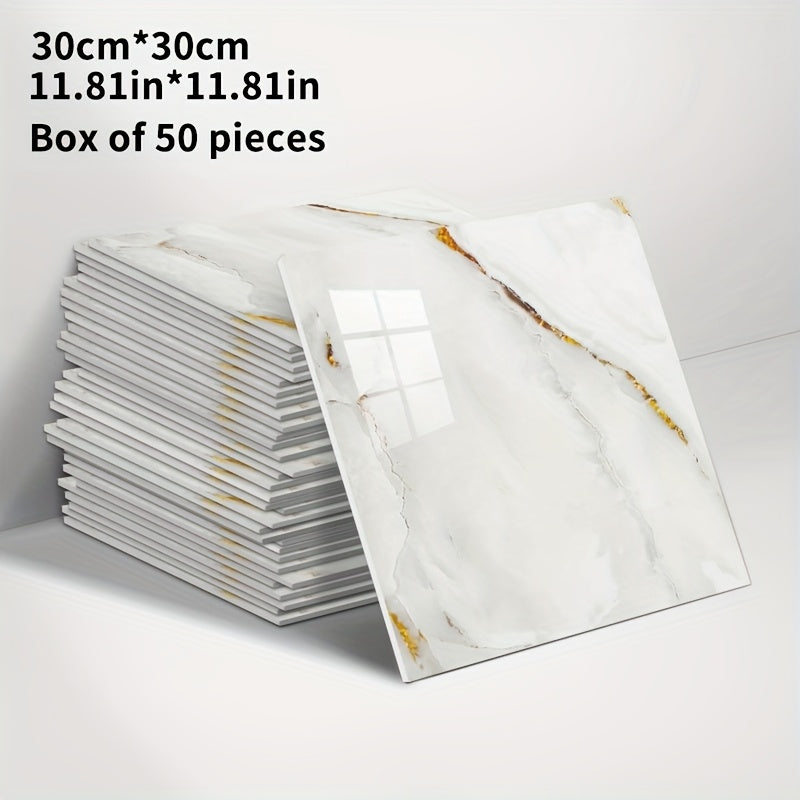 20/50pcs 3D Marble Wall Tiles Wallpaper, Self-Adhesive Foam Wall Panels, Home Decoration Wall Stickers, Peel And Stick, Easy to Clean And Cut, Suitable for Renovation of Bathrooms, Living Rooms, Kitchens, Bedrooms, Not Real Tile (Grey Marble)