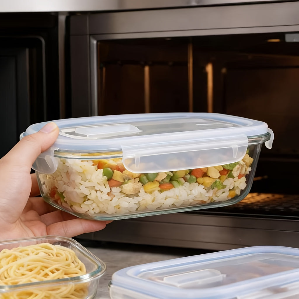16pcs Sealed Glass Food Storage Containers, Lunch Box, Microwave, Oven - Great For Salads, Fruits, Vegetables And Sandwiches, Lunch Box | Sealed Storage | Durable Glass, Food Storage Containers (8 Lids + 8 Containers)