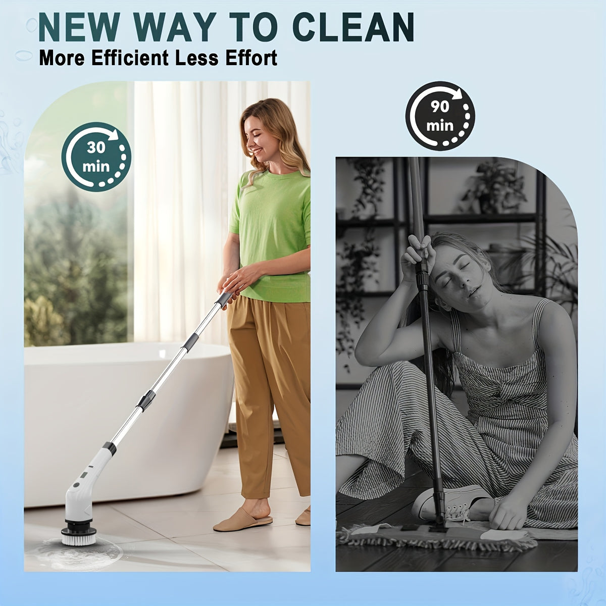 2026 New Multifunctional Electric Cleaning Brush, Telescopic Long Handle 7-in-1 Cleaning Brush, Cleaning Tool, Household Floor And Kitchen Sweeping Brush