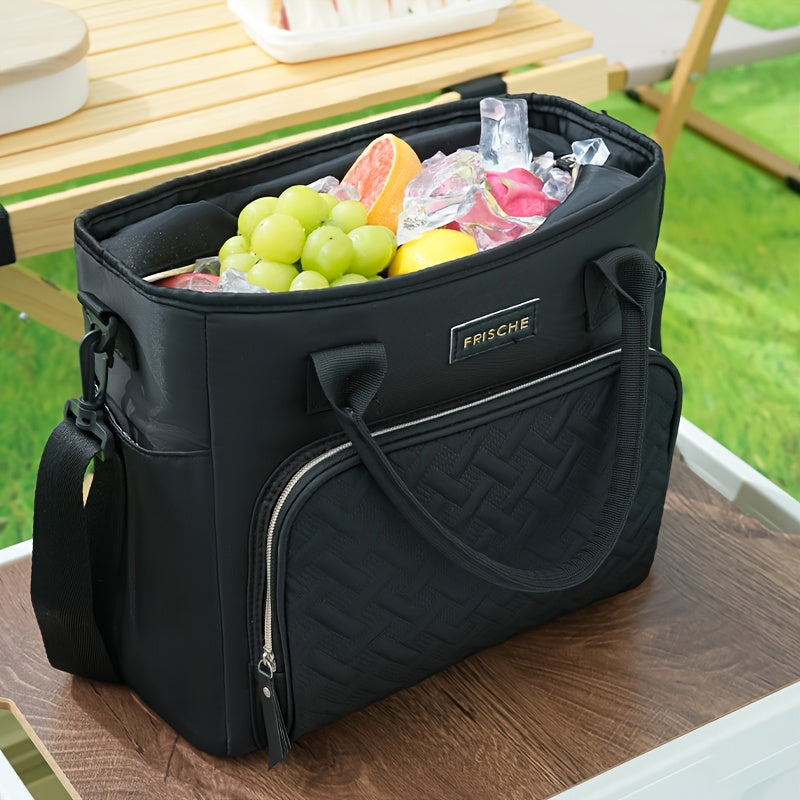 Extra Large 2.91gal Insulated Lunch Bag, Portable Thermal Tote with Adjustable Shoulder Strap and Handle, Cold & Hot Food Carrier, Beach Cooler Bag for Outdoor Use, Keeps Meals Fresh and Delicious, Non-Food Contact