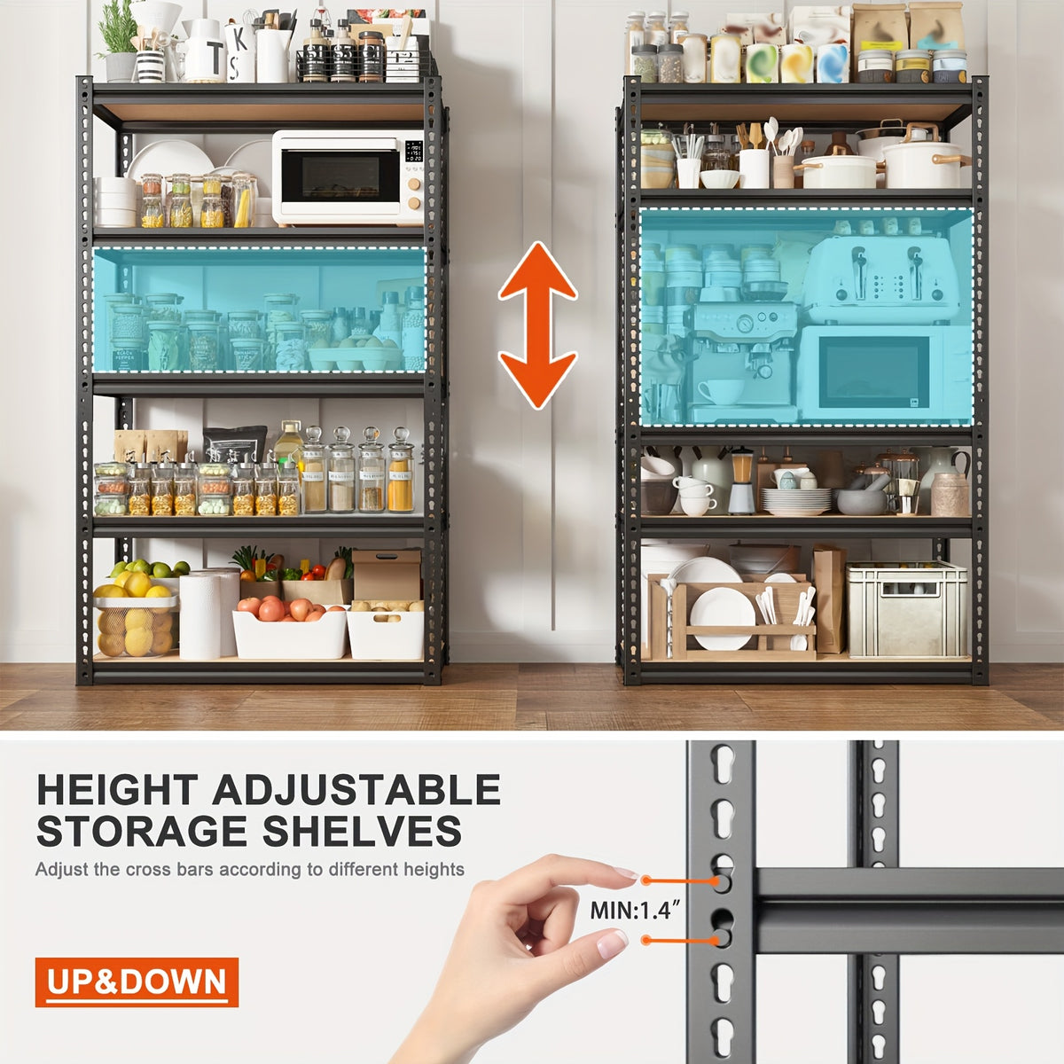 Double Mesh Shelf - Furniture Storage Shelf, Utility Shelves