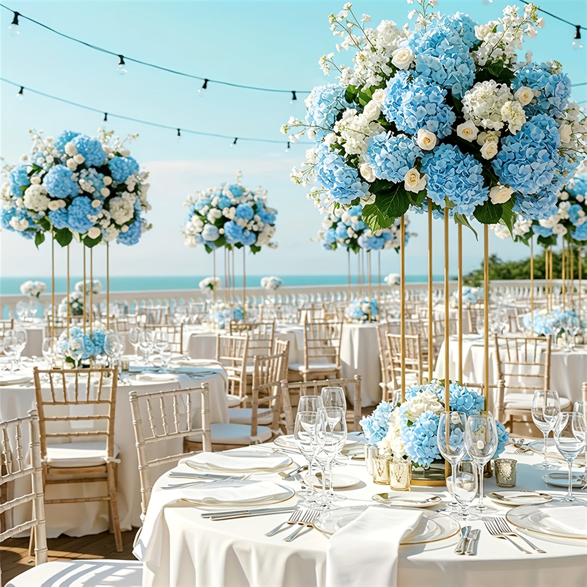 Set of 24 Synthetic Hydrangea Blooms with Stems, Ideal for Wedding Decorations, Home Parties, Baby Showers, And Store Displays. These Floral Arrangements Are Long-Lasting And Can Be Reused, Available in White, Orange, Blue, Dreamy Purple, Champagne