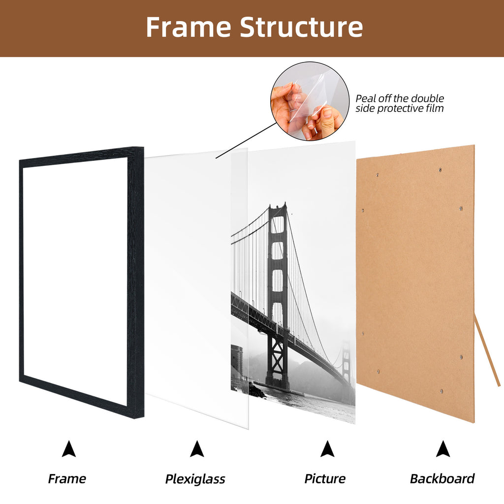 24 Pcs Picture Frame, Made of Sturdy Frame for 4x6in or 5x7in or 8x10in, Wall and Tabletop Display Thin Border Photo Frames for Home Decor, Black