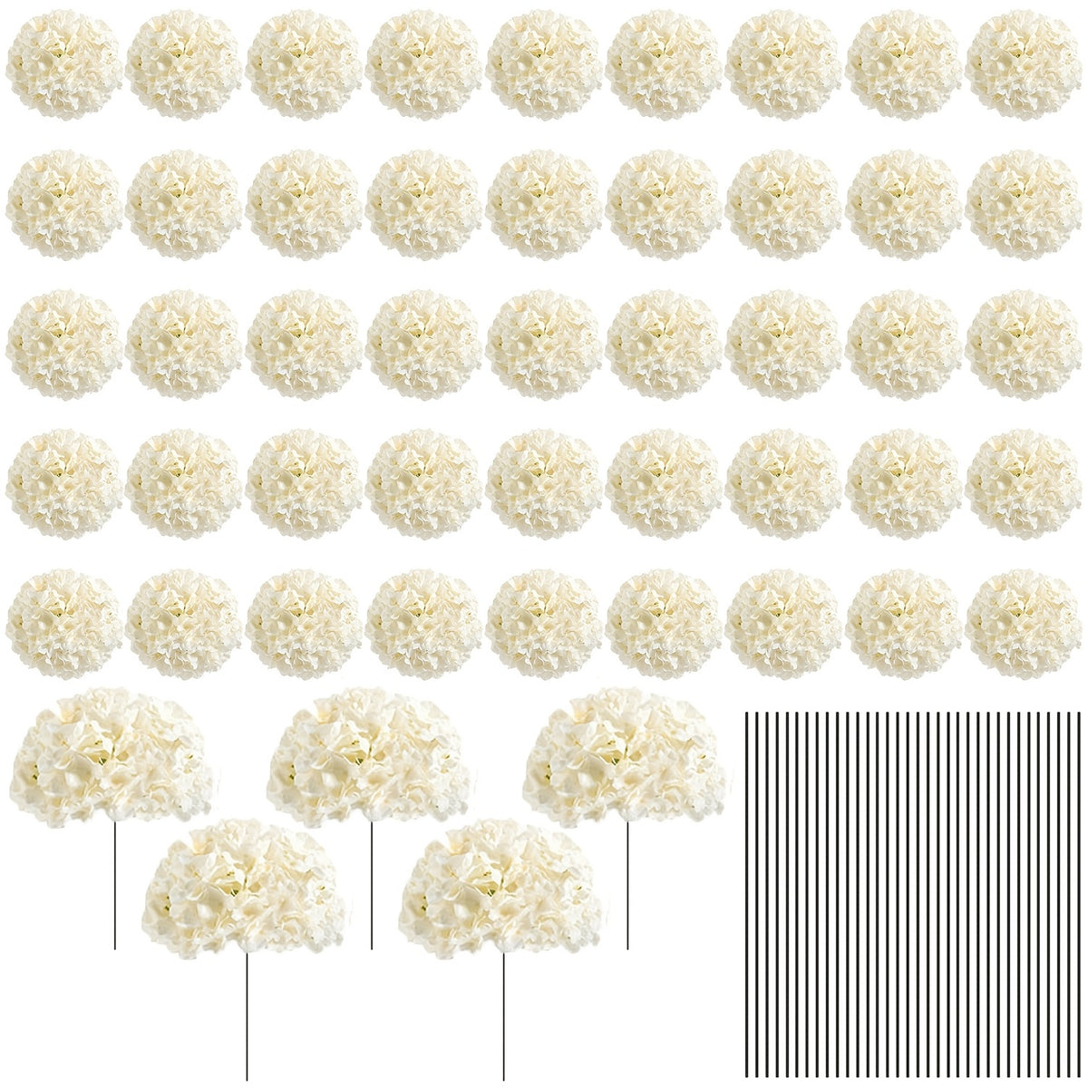 72pcs Hydrangea Artificial Flowers Hydrangea Flowers Artificial Flower Heads with Stems for Home Wedding Party Decorations