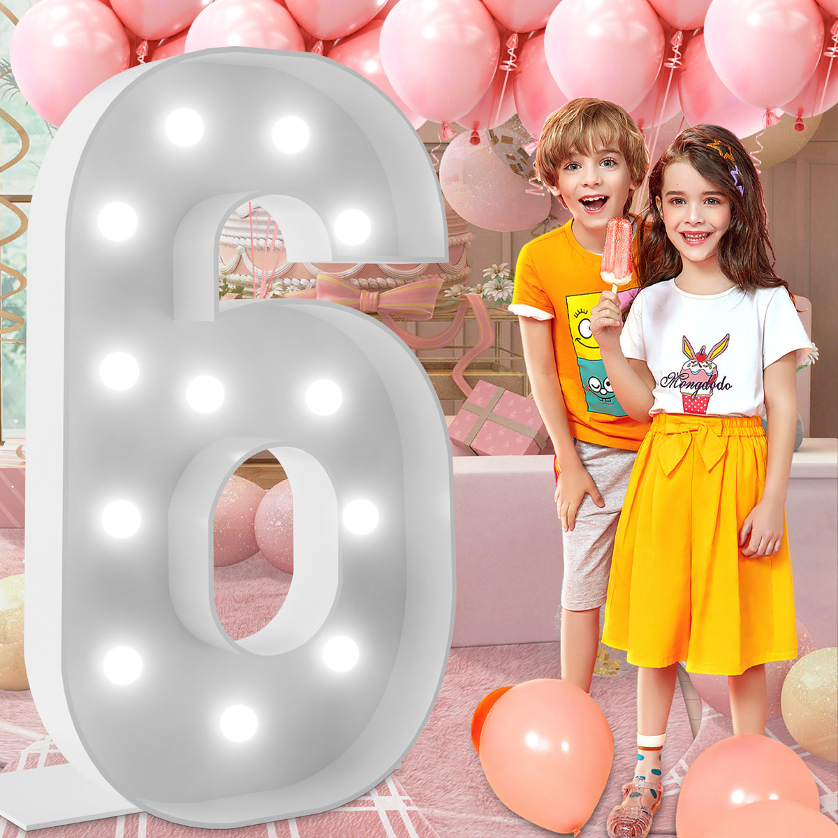 Marquee Numbers 4 feet tall 0-9 20 & 24 11 Colors & 3 flash modes