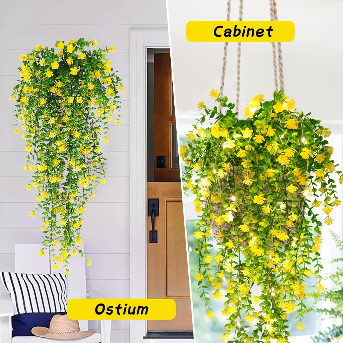 4pcs Lifelike UV-resistant Faux Eucalyptus Hanging Plant with Realistic Faux Green Vines - Perfect for Outdoor Decor Holiday Decor and Year-round Ambiance - Durable Plastic Construction Retro Style and Easy to Install
