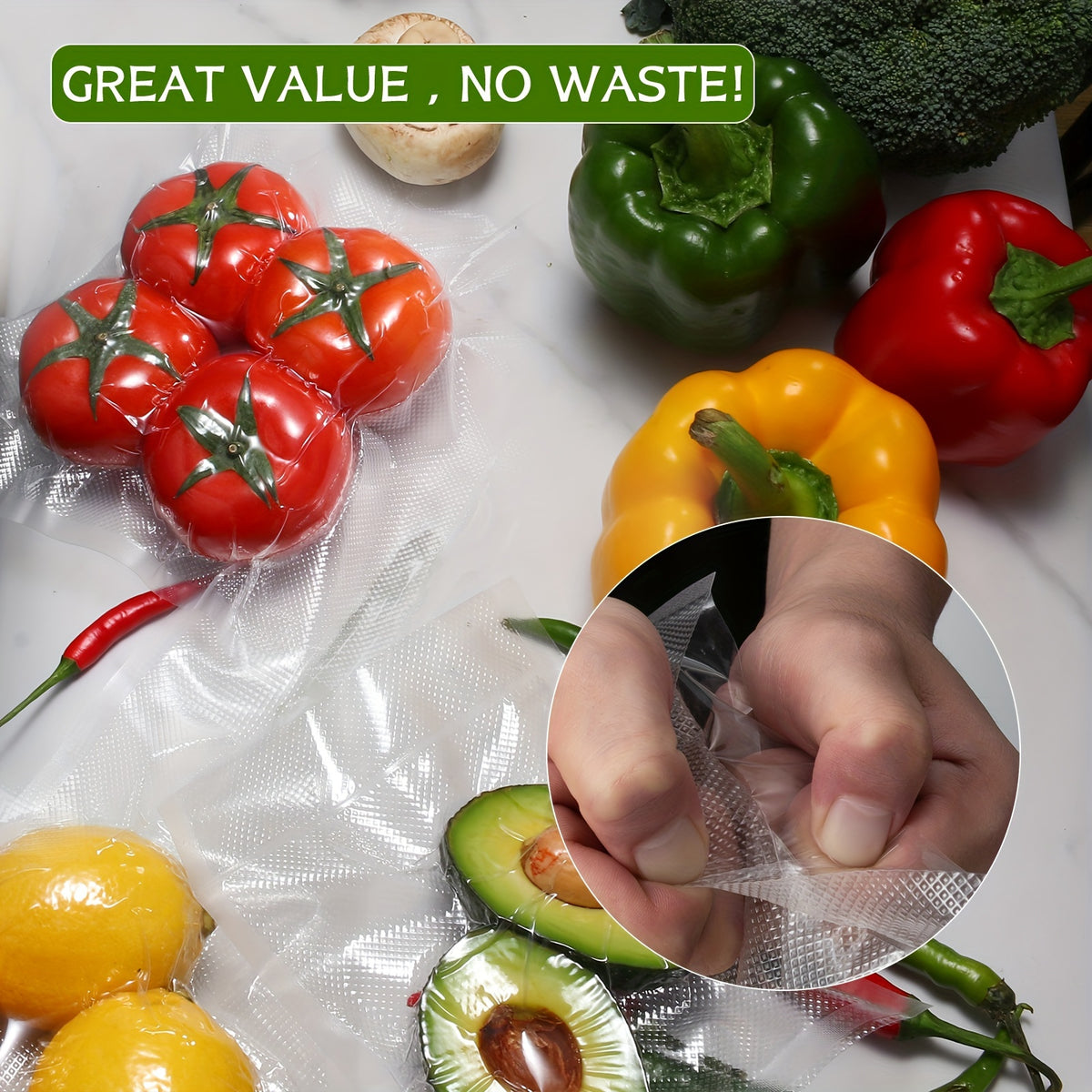 6 Count Food Vacuum Sealer Bags Multipack Self-Cut, 3 Rolls 11"X 20'+ 3 Rolls 8"X 20' | 6 Pack, Thick Embossed Roll Bags for Dry/Moist Airtight Food Storage, Meal Prep And Sous Vide, Commercial Grade Heavy Duty Seal Food Vac Bags