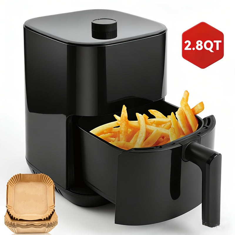 6-Quart Air Fryer - 8-in-1 Electric Hot Air Oven with LED Touchscreen, Non-stick Fry Basket, And 1350-watt Power. This Large-capacity Air Fryer Features 360° Hot Air Circulation, A Clear Touchscreen, And Integrated Heat-insulated Handles. Black.