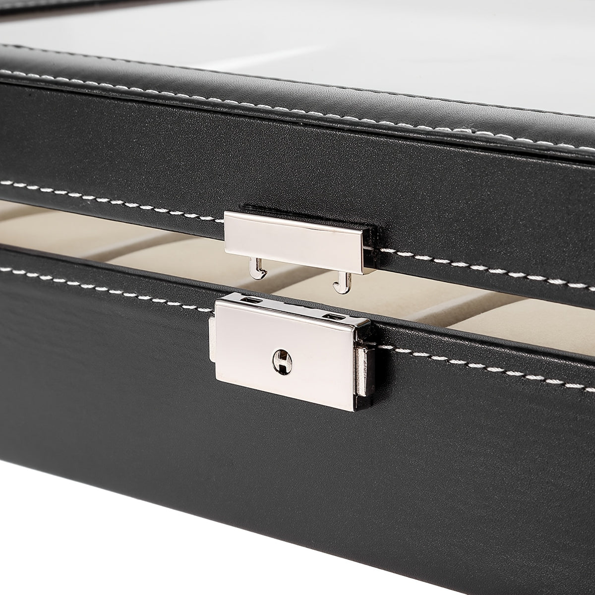 Watch Box, 24 Slots Watch Case, Watch Box Organizer Jewelry Storage with Large Glass Lid, Watch Display Case, Watch Box for Men & Women, Decorative Jewelry Boxes