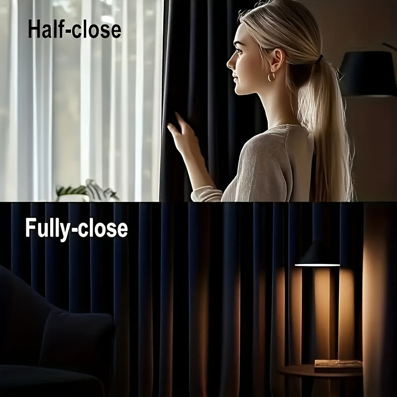 1-Panel Modern Blackout Room Divider Curtain Panel Suitable for Ceiling Track/Rod Pocket Mount, Panel with Hooks, Blocking Floor/Wall Curtain for Doors, Machine Washable for Bedroom/