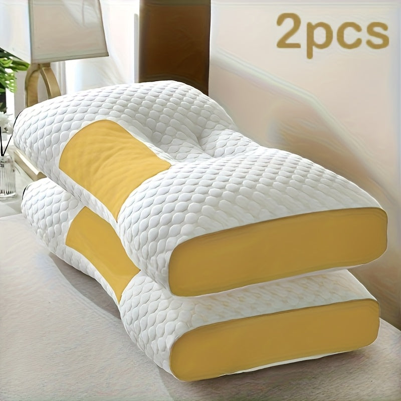 2pcs Buy 1 Get 1 Free Soft Massage Neck Pillows - Adjustable Ergonomic Orthopedic Cervical Support Pillow Suitable for Sleeping, Machine Washable Removable Cover & High-Quality Core, for - & Spinal