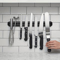 Wall Mounted Magnetic Knife Holder, 19.69 Inch Kitchen Storage Bar for Compatible Knives and Metal Utensils, Space-Saving Cooking Area Organizer