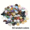Star and Moon Crystal Worry Stones, 50-Piece Random Polished Gemstone Set for Meditation Corners, Celestial Shelf Decor and Thoughtful Gifts