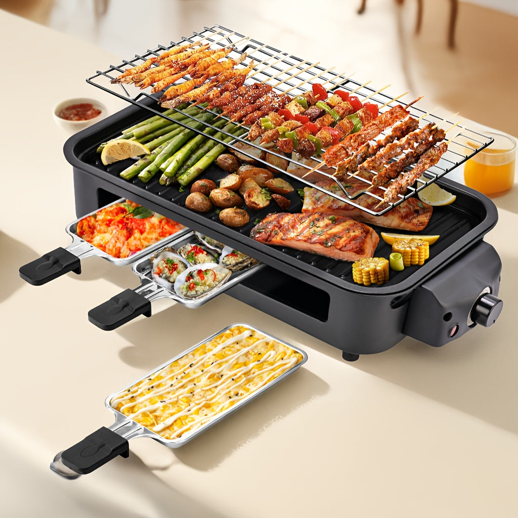 Smokeless Electric Grill | Indoor Grill with Removable Non-Stick Plate, 1700W, Portable BBQ Grill, Electric Griddle, Stainless Steel, Dishwasher Safe, Perfect Gift for Christmas