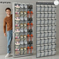 40 Pocket Door Hanging Organizer in Grey, Polyester Fabric and Mesh Storage with Slip Hooks for Shoes, Accessories, Cruise Essentials and Utility Rooms