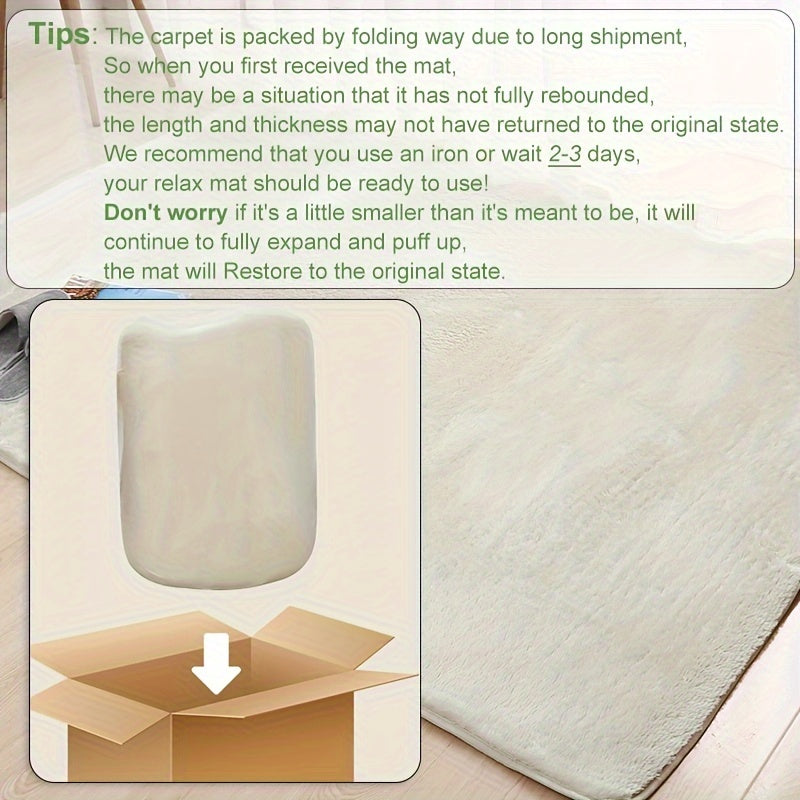 1pc Fluffy Area Rugs For Living Room, Shaggy Plush Rug For Bedroom, Soft Non Slip Floor Carpet For Bedside, Indoor DéCor