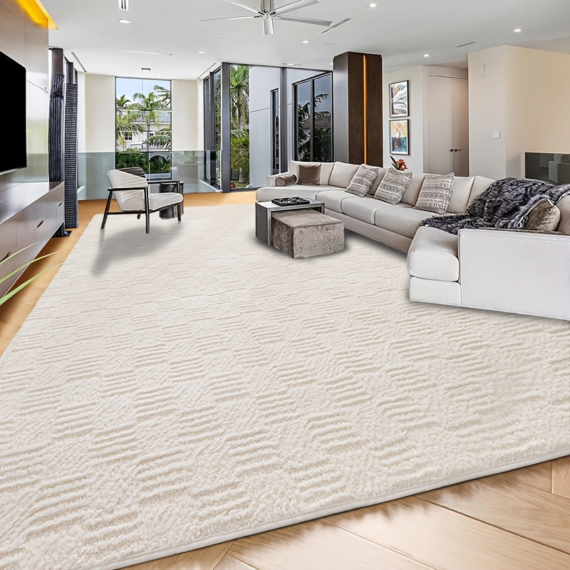 8x10 Feet Luxury Plush Large Rug For Living Room, Fuzzy Plush Large Area Rug, Fluffy Modern Non Slip Soft Furry Carpet For Bedroom Study Room Teens Dorm Home Decor Christmas Gift