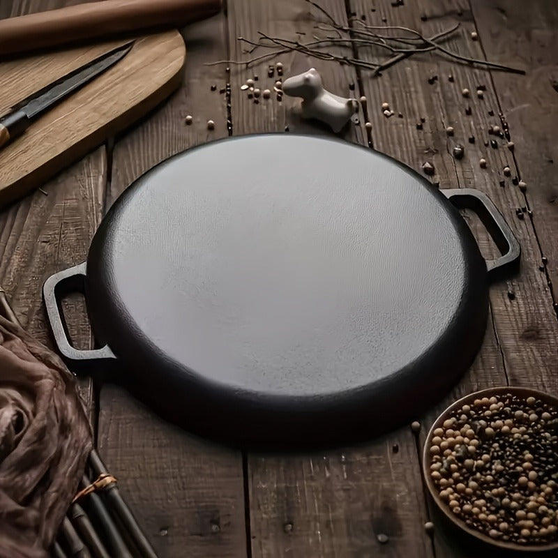 1/2/3pcs Cast Iron Pan, Pre Seasoned, Outdoor Camping Cookware Multifunctional, Non-stick, for Pizza Lovers, Home Kitchens, Outdoor Cooking, Durable, Even-Heating, Versatile, Compatible with All Stoves, Perfect for Home Kitchens And Outdoor Cooking