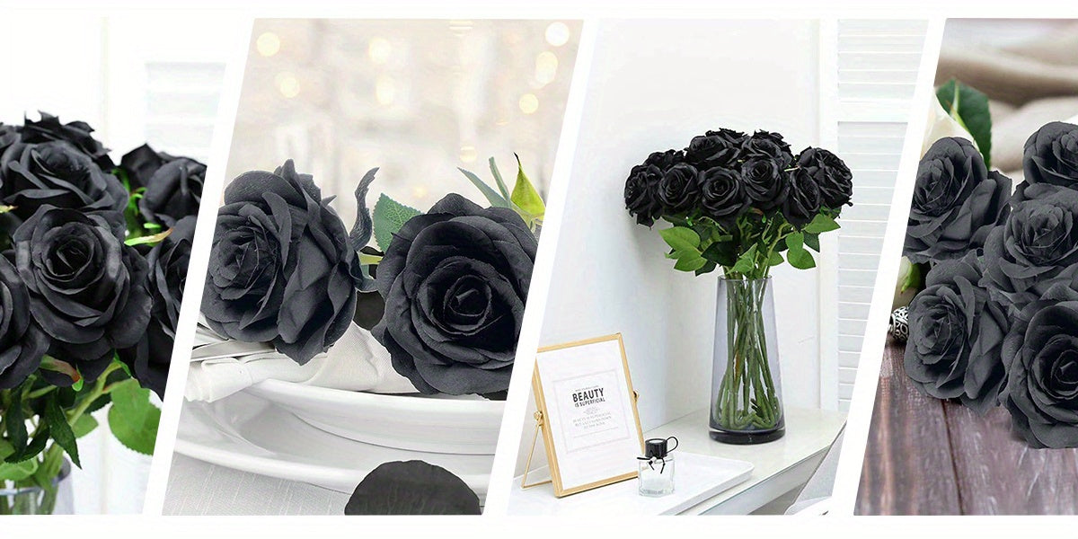 50/100pcs Red Roses Artificial Flowers, Real Touch Velvet Roses Bouquet Fake Flowers Bulk, Artificial Roses with Long Stems for Valentines Day Gift DIY Bridal Wedding Centerpiece Decorations, Mothers Day Decor, Home Decor, Room Decor, Rosas Eternas