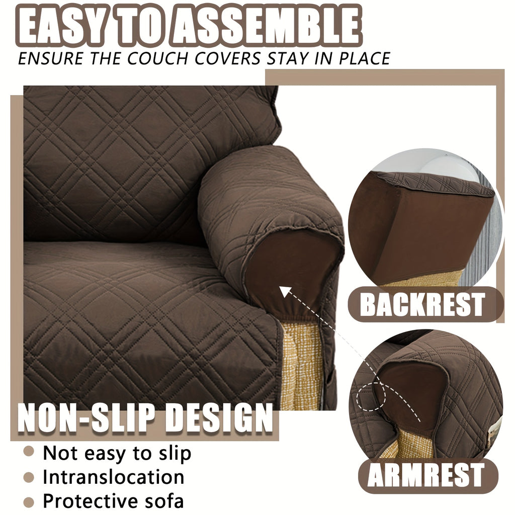 (S/L)1pc All-In-One T-Cushion for Comfort And Style Classic Style Armchair Cover, Double-Sided Anti-Slip Armchair Cover, Elastic Band Closure, Machine Washable, for Comfort And Style, Pet-Friendly, All-Season Use, Halloween, Christmas