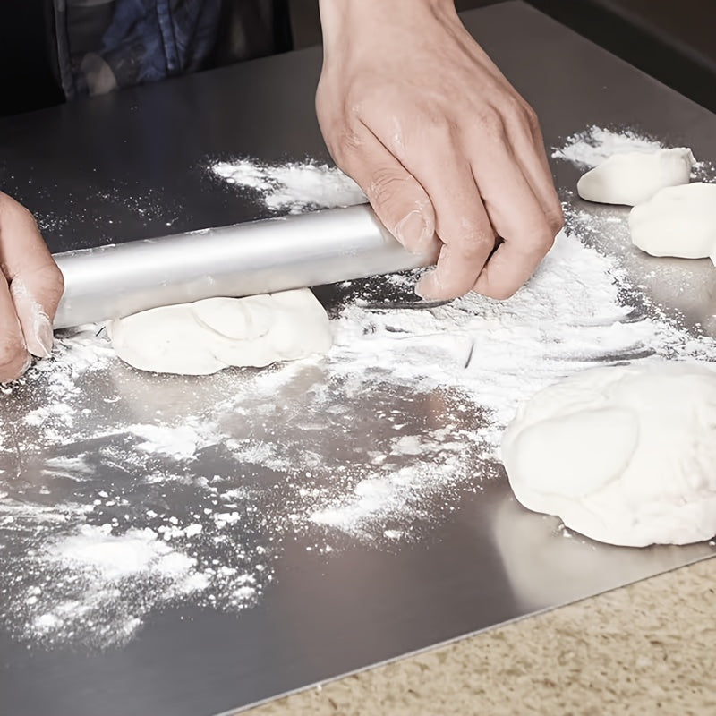 Extra Large Double-Sided Stainless Steel Cutting Board Butcher Block Rolling Board, 27.5 X 15.75 Inches Multi-Purpose Cutting Baking Easy to Clean Kitchen Supplies