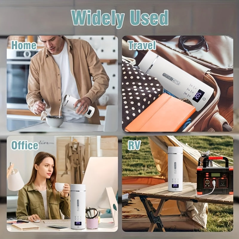 1pc Travel Electric Kettle Portable Small Small Kettle Water Boiler, Water Heater with 6 Temperature Controls, 304 Stainless Steel, Auto Shut-Off And Boil-Dry Protection, BPA-Free, 15.2oz Can Be Applied to Brew Coffee, Brew Flower Tea, Brew Milk
