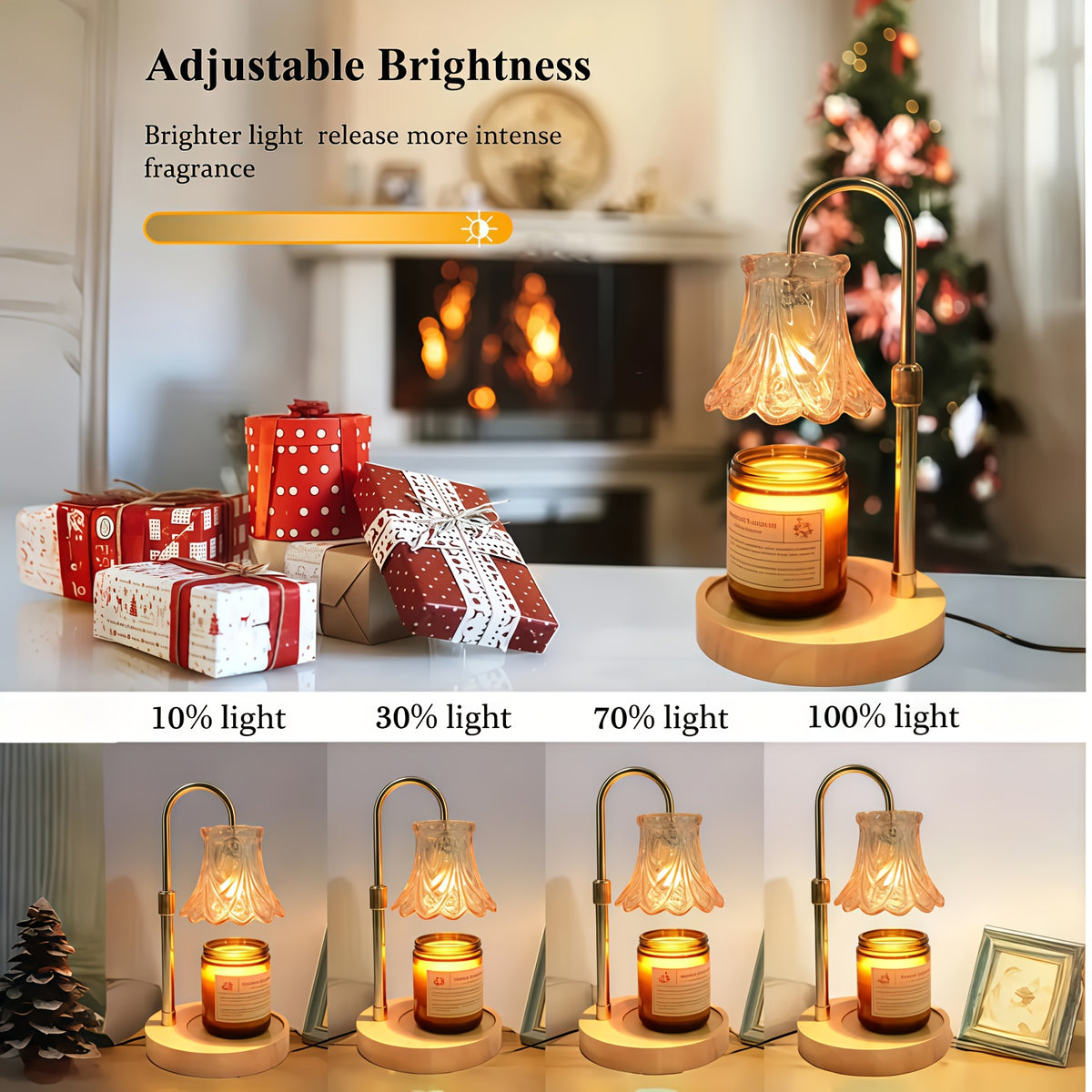 2-Pack Flower Candle Warmer Lamp, Adjustable Height, With Timer Dimmer, Room Decor Wax Melt Warmer For Scented Wax, Gift For Mom (no Bulb Included)
