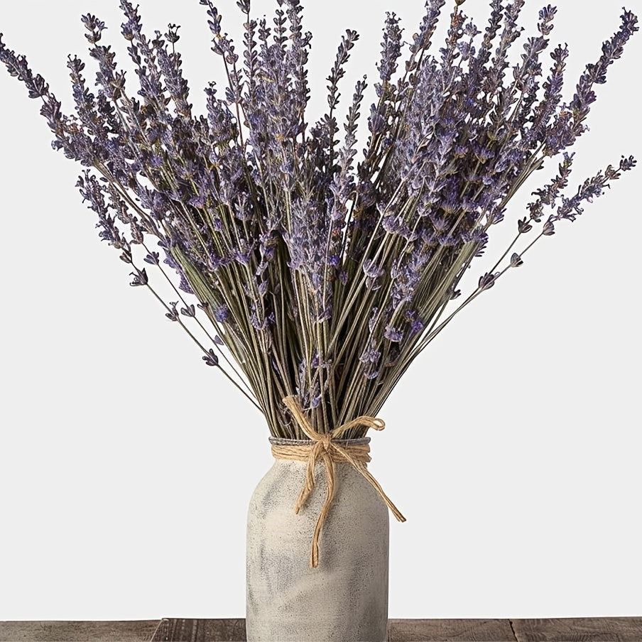 Two Bunches of Dried Lavender, Completely Fresh And Natural, Perfect for Bathroom Photo Props, Crafts, And Decoration. Each Bunch Measures 15-17 Inches, Ideal for Shower, Wedding Vase Decor, And Home Fragrance, Totaling 200-220 Stems (100G/3.5Oz)