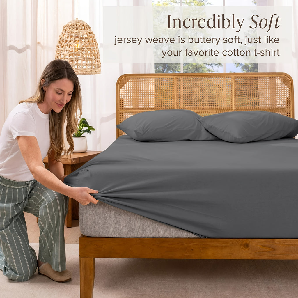 3pcs Soft Comfortable Bed Sheets Mattress Cover | Include 2 Pillowcases, Layered Fitted Sheet with Solid Color Bedding Design, Ideal for Bedroom, Guest Room, and Hotel Mattress Protection